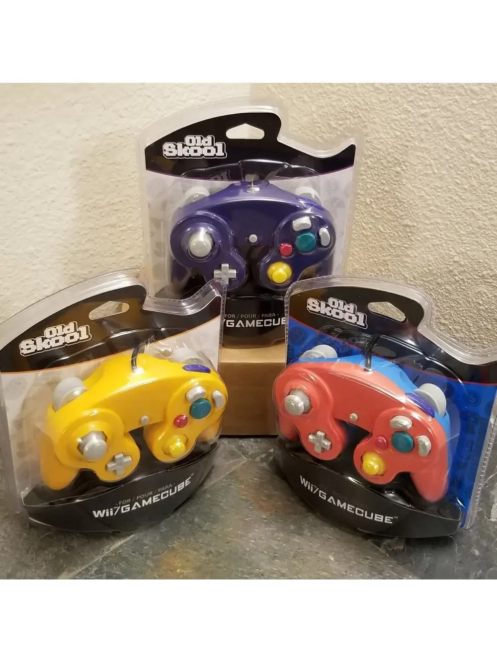 3 Gamecube Controllers - 3 Colors Bundle (NEW) - Orange Red Purple - Nintendo